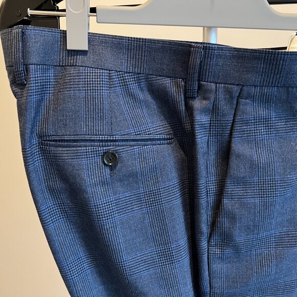 J. Crew Ludlow Navy Wool Glen Plaid Dress Pants (32 X 32) - Picture 2 of 8